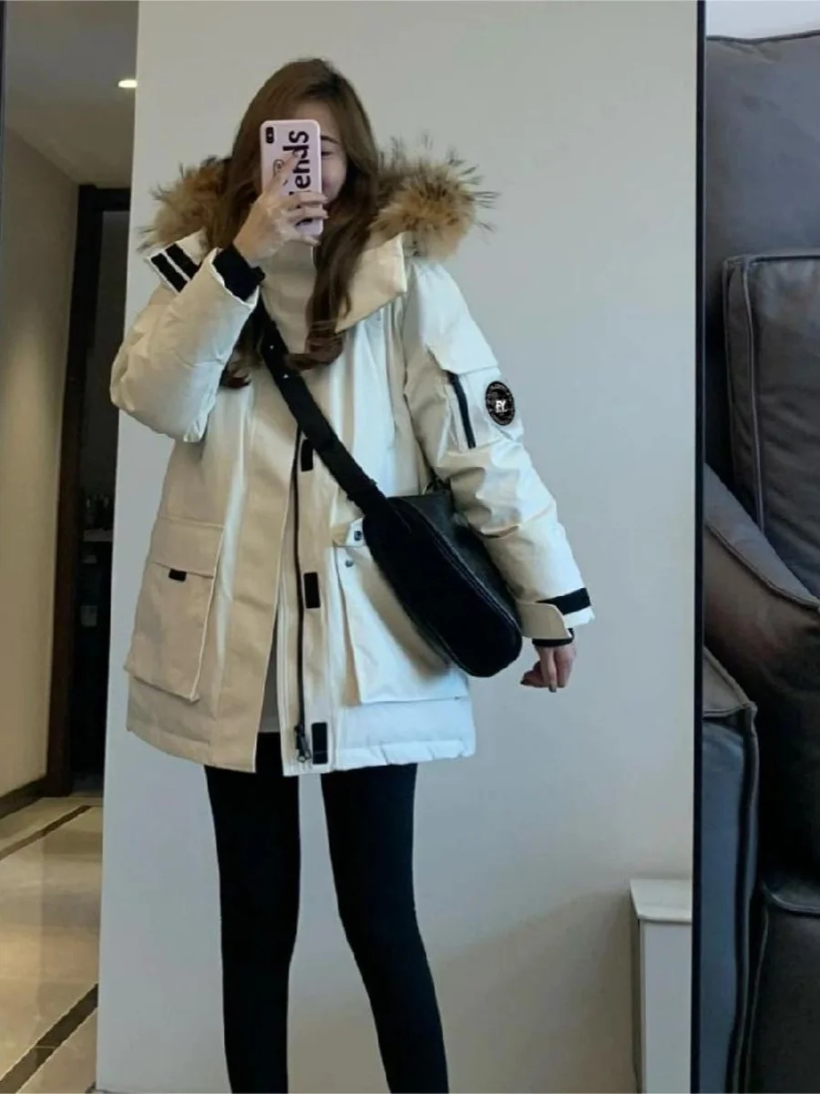 Fuyuan Thickened Parka Style down Jacket Women's Workwear Cotton Coat Tawny Color Winter American Medium Length Zipper Closure
Fuyuan Thickened Parka Style down Jacket Women's Workwear Cotton Coat Tawny Color Winter American Medium Length Zipper Closure