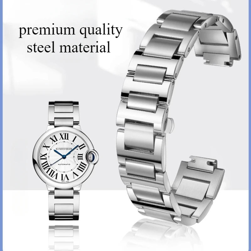 Men's Durable Wear-resistant Sweatproof Solid Stainless Steel Watchband for Cartier Ballon Bleu De Series Convex Interface Band
Men's Durable Wear-resistant Sweatproof Solid Stainless Steel Watchband for Cartier Ballon Bleu De Series Convex Interface Band