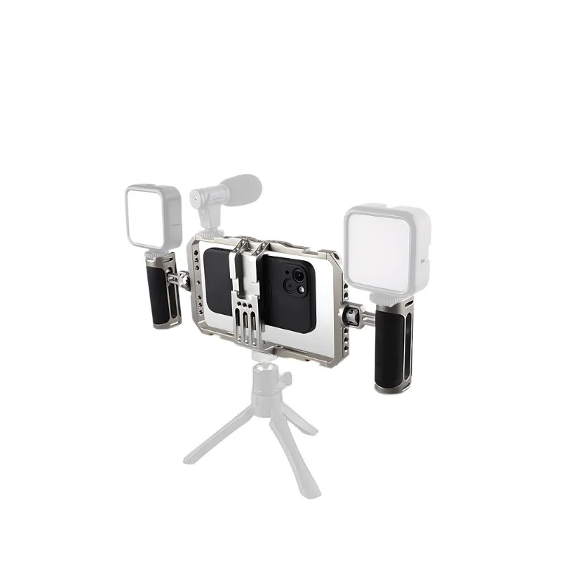 Ручная клетка-стабилизатор для телефона, многофункциональная клетка для телефона из алюминиевого сплава, рамка с двойной ручкой, стабилизатор для фотосъемки с защитой от сотрясений
Ручная клетка-стабилизатор для телефона, многофункциональная клетка для телефона из алюминиевого сплава, рамка с двойной ручкой, стабилизатор для фотосъемки с защитой от сотрясений