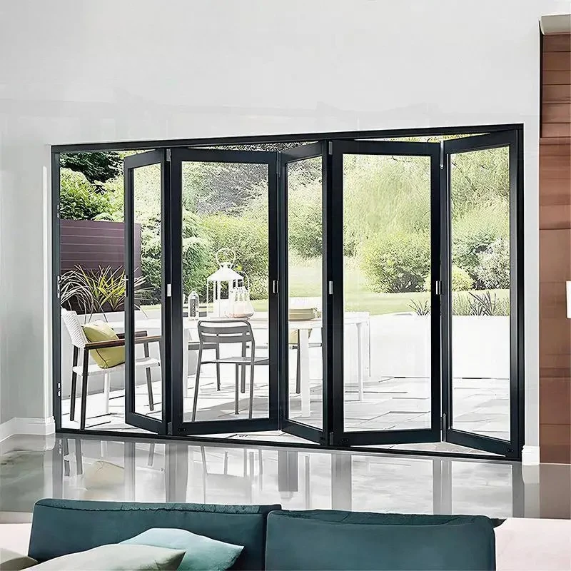 Modern Black Glass Thermal Insulation Aluminum Folding Alloy Door Chinese Design Villa Hotel Double Folding Door
Modern Black Glass Thermal Insulation Aluminum Folding Alloy Door Chinese Design Villa Hotel Double Folding Door