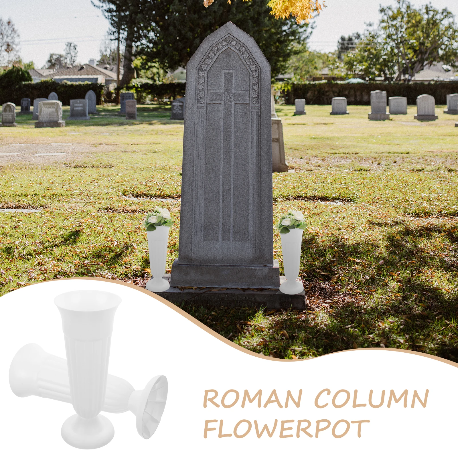 2Pcs Memorial Cemetery Vase Plastic Weather Resistant Flower Pot Grave Flower Holder Outdoor Decoration Roman Style Flowerpot
2Pcs Memorial Cemetery Vase Plastic Weather Resistant Flower Pot Grave Flower Holder Outdoor Decoration Roman Style Flowerpot
