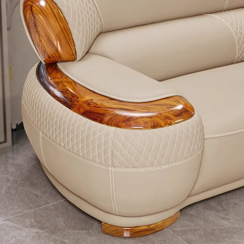 New Chinese ebony leather sofa high-end villa living room leather art home simple solid wood cowhide corner combination
New Chinese ebony leather sofa high-end villa living room leather art home simple solid wood cowhide corner combination