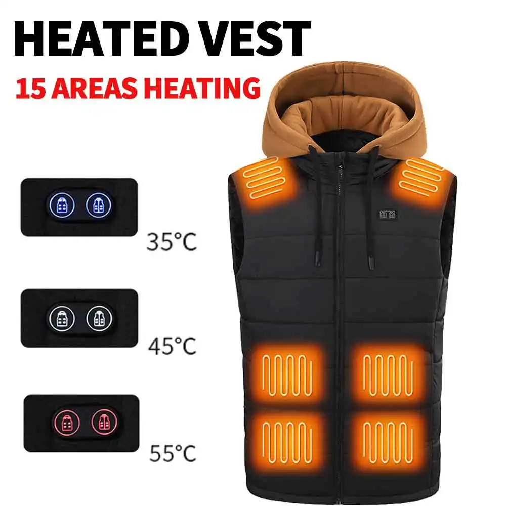 15 Areas Heated Vest Winter Heating Jacket Hunting Ski Heating Vest Motorcycle Jacket Anti-freeze USB Powered Heated Clothing
15 Areas Heated Vest Winter Heating Jacket Hunting Ski Heating Vest Motorcycle Jacket Anti-freeze USB Powered Heated Clothing
