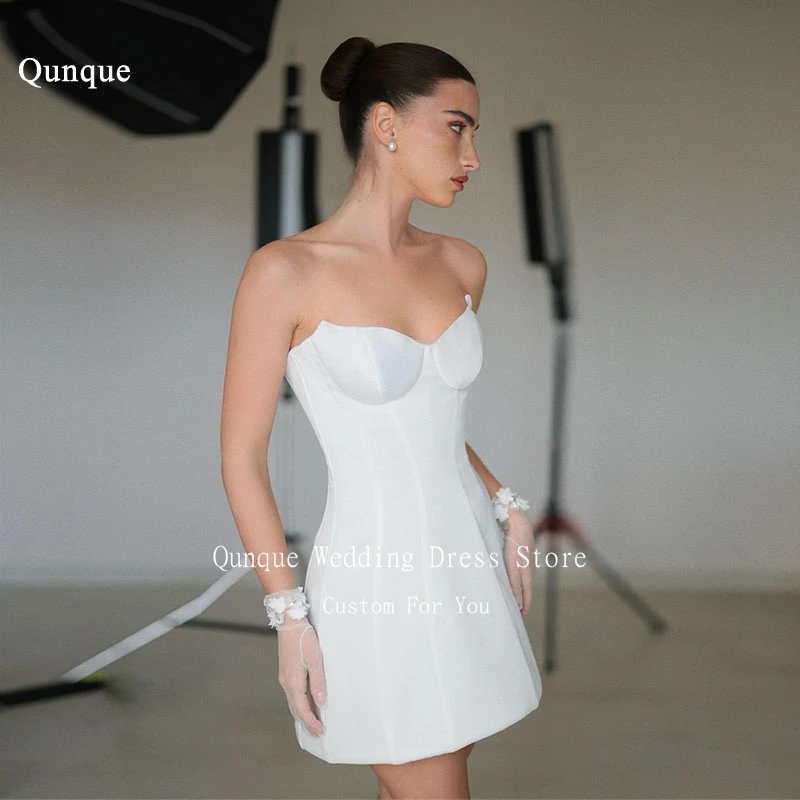 Qunque Mini Tulle Wedding Dresses Robe De Mariée Sexy Off The Shoulder Sleeveless Above Knee Vestidos De Novia Boda Customized
Qunque Mini Tulle Wedding Dresses Robe De Mariée Sexy Off The Shoulder Sleeveless Above Knee Vestidos De Novia Boda Customized