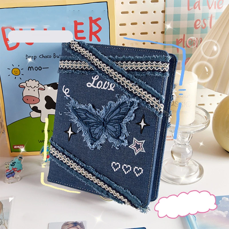 Butterfly Raw Edge Hollow Card Holder 3-Inch Four-Grid Denim Creative Cover Loose-Leaf Album Kpop Idol Photocards Collect Book
Butterfly Raw Edge Hollow Card Holder 3-Inch Four-Grid Denim Creative Cover Loose-Leaf Album Kpop Idol Photocards Collect Book