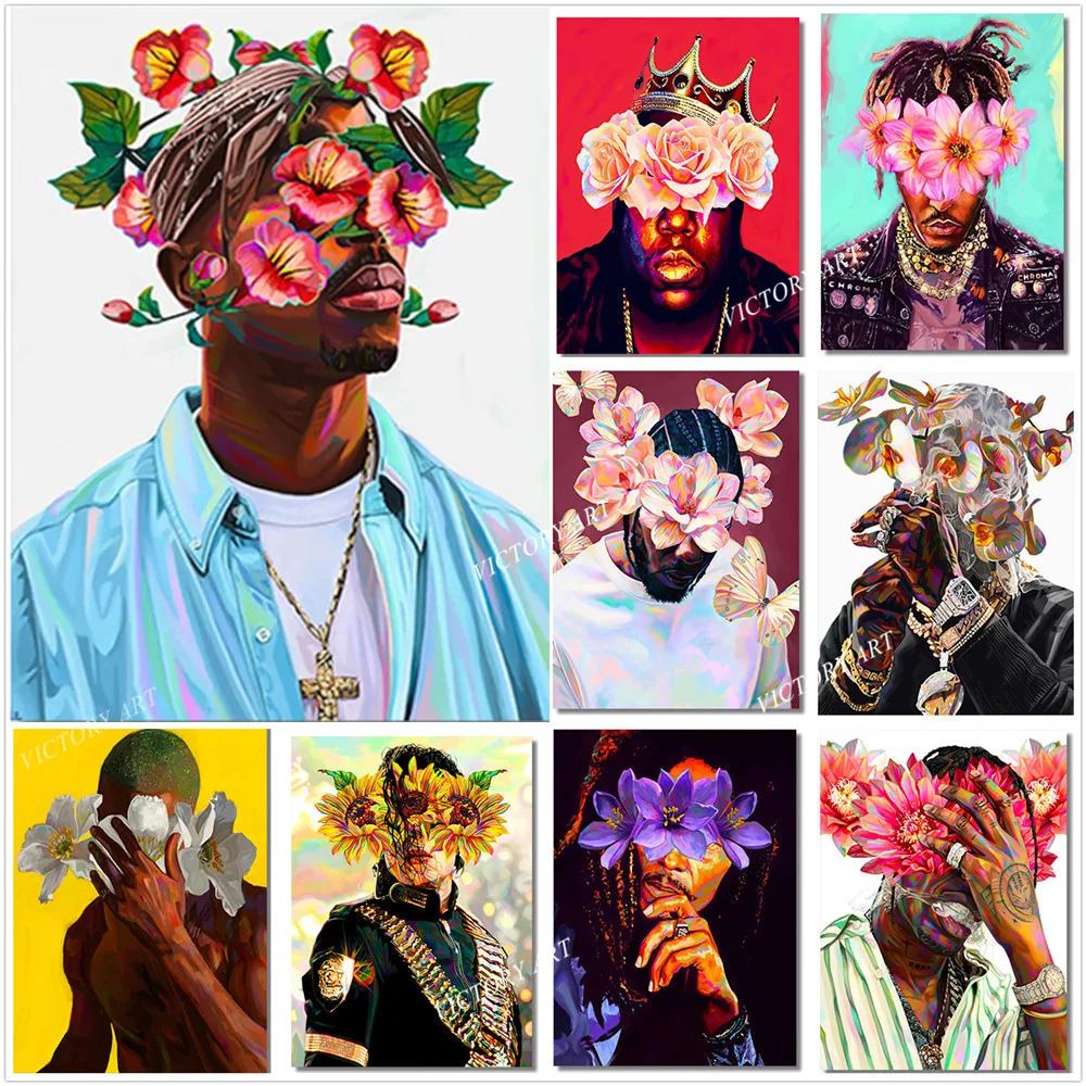 Rapper Star with Flower Full drill Diamond Painting Tupac Biggie JuiceWRLD Hip Hop Poster embroidery DIY Cross Stitch Rhinestone
Rapper Star with Flower Full drill Diamond Painting Tupac Biggie JuiceWRLD Hip Hop Poster embroidery DIY Cross Stitch Rhinestone
