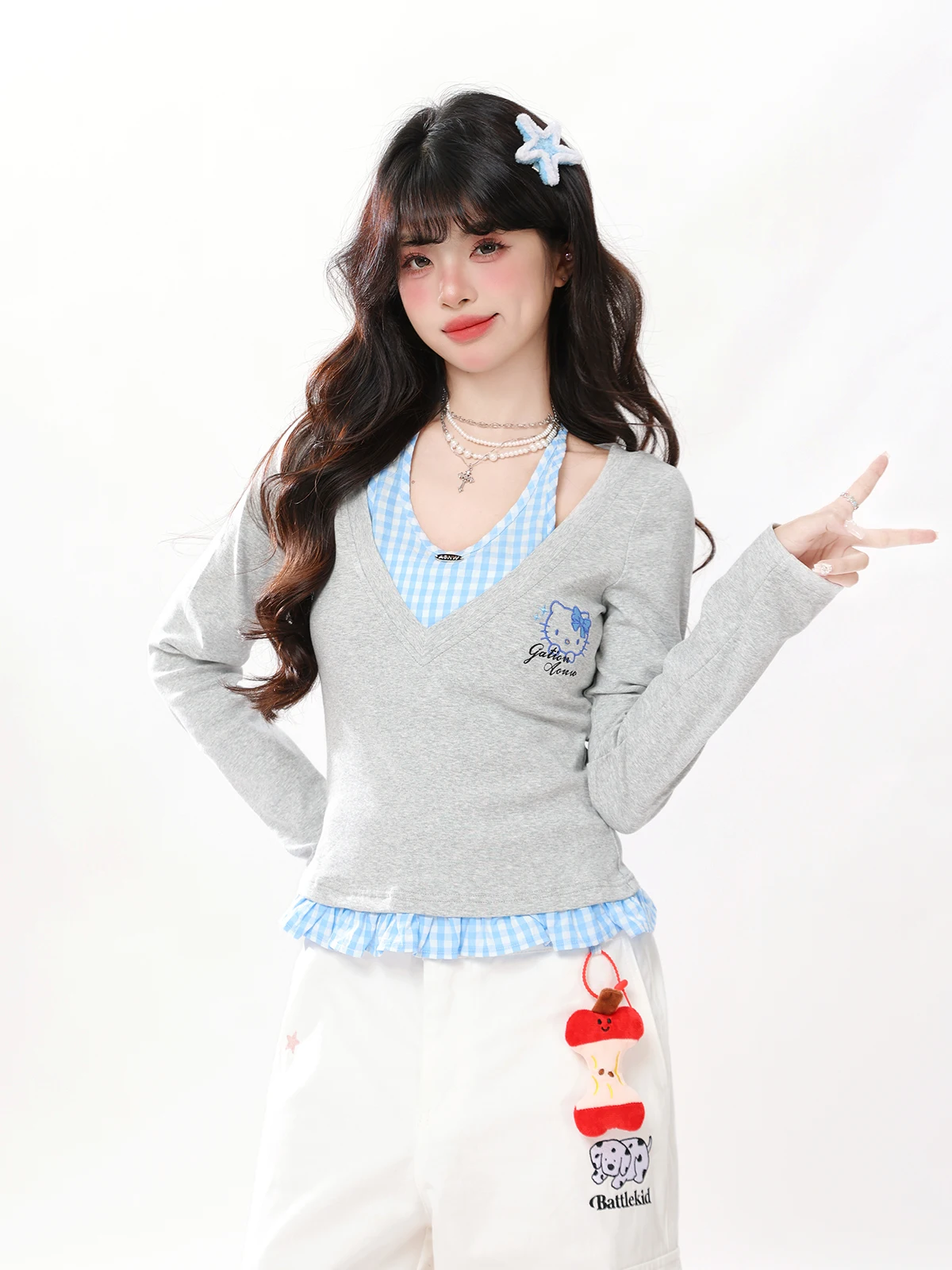 Женская футболка ENJOG Sweet And Spicy с вышивкой и клетчатым узором, с длинным рукавом, новинка ранней осени, универсальный топ, стильный дизайн с контрастными вставками
Женская футболка ENJOG Sweet And Spicy с вышивкой и клетчатым узором, с длинным рукавом, новинка ранней осени, универсальный топ, стильный дизайн с контрастными вставками