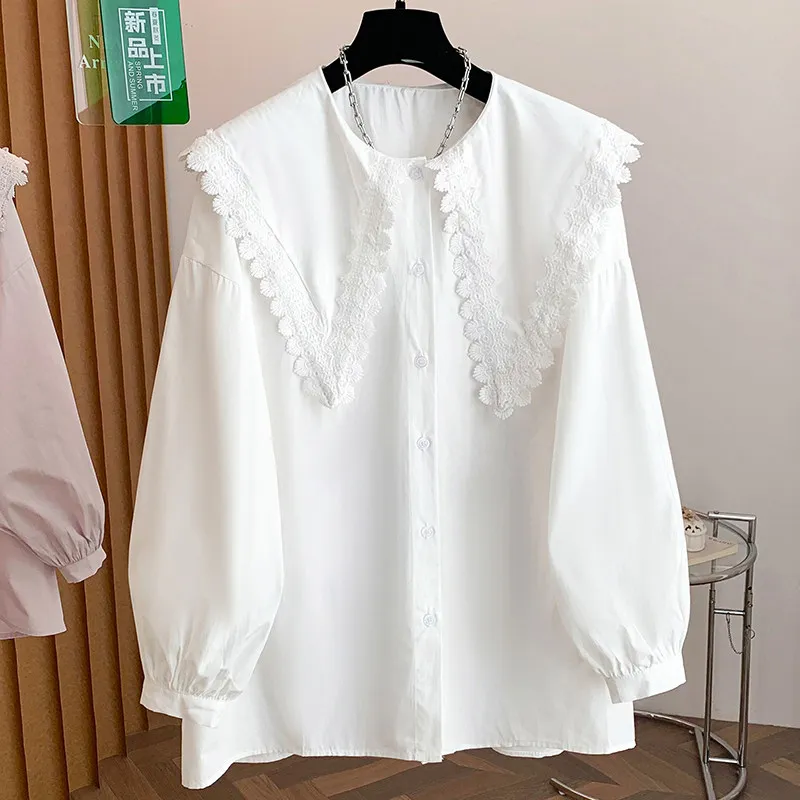 Женские рубашки SuperAen в корейском стиле с воротником Питер Пэн, кружевными вставками, элегантные повседневные, весна 2026, новый дизайн, белые рубашки
Женские рубашки SuperAen в корейском стиле с воротником Питер Пэн, кружевными вставками, элегантные повседневные, весна 2026, новый дизайн, белые рубашки