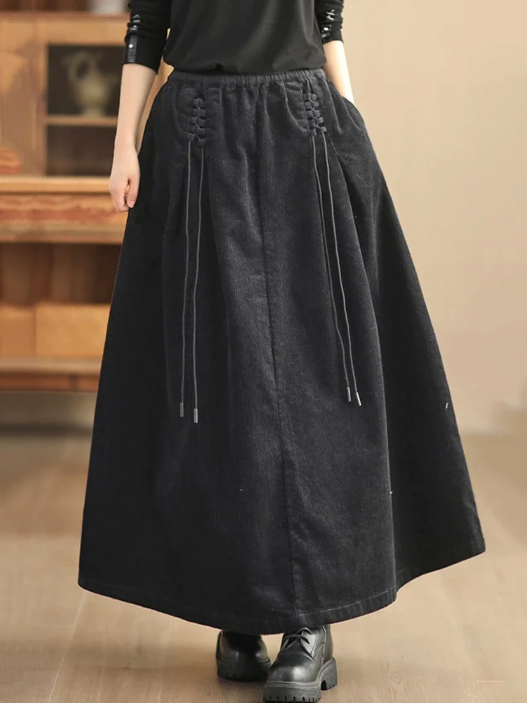 2025 Chinese Fashion Winter Clothes Womens Elegant Loose Corduroy Skirts Ladies Casual Vintage Elastic Waist Streetwear
2025 Chinese Fashion Winter Clothes Womens Elegant Loose Corduroy Skirts Ladies Casual Vintage Elastic Waist Streetwear