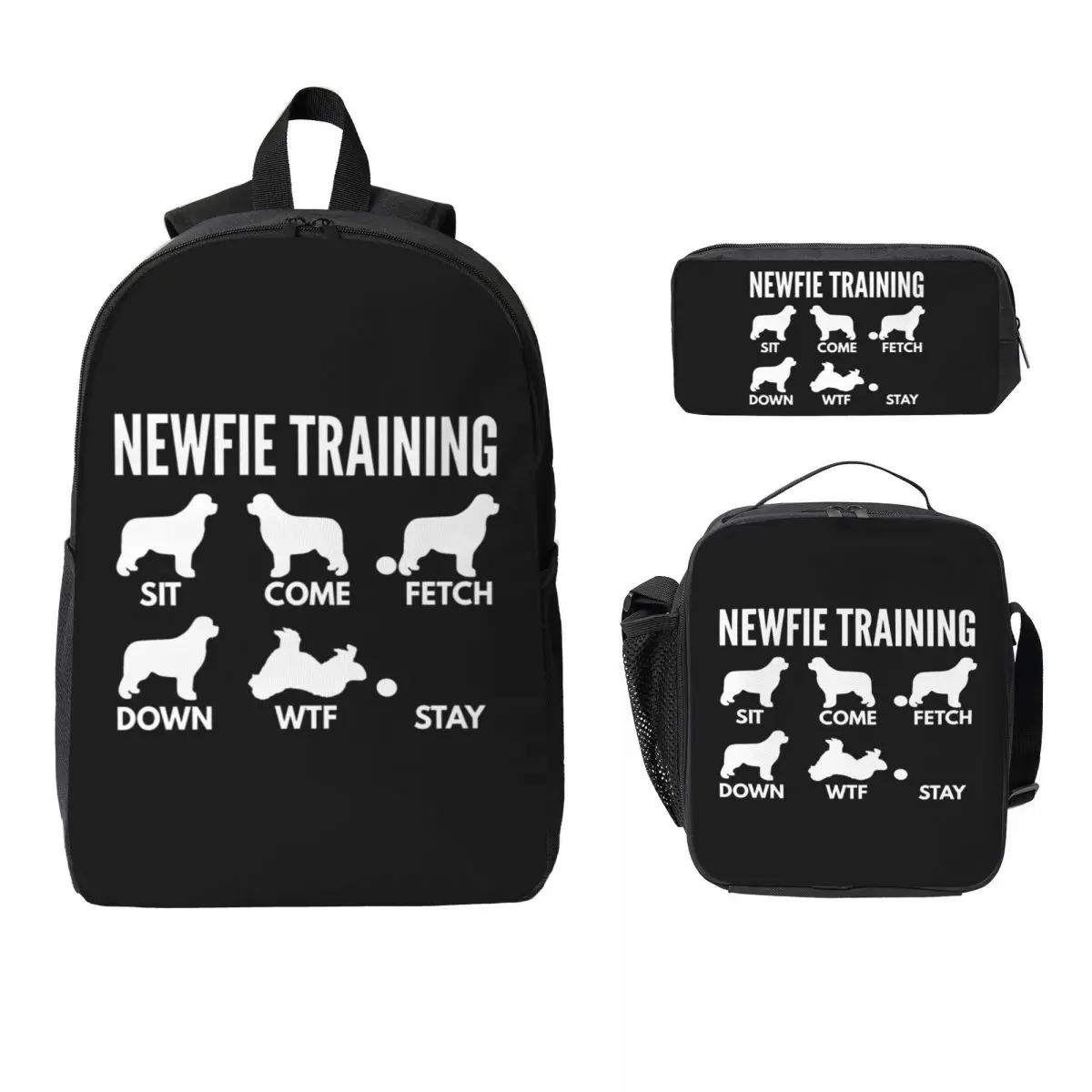 Newfie Training - Newfoundland Dog Tricks Backpack BookBag School Bag Computer Shoulder Bags 3ps Insulated Lunch Bag Pencil Case
Newfie Training - Newfoundland Dog Tricks Backpack BookBag School Bag Computer Shoulder Bags 3ps Insulated Lunch Bag Pencil Case