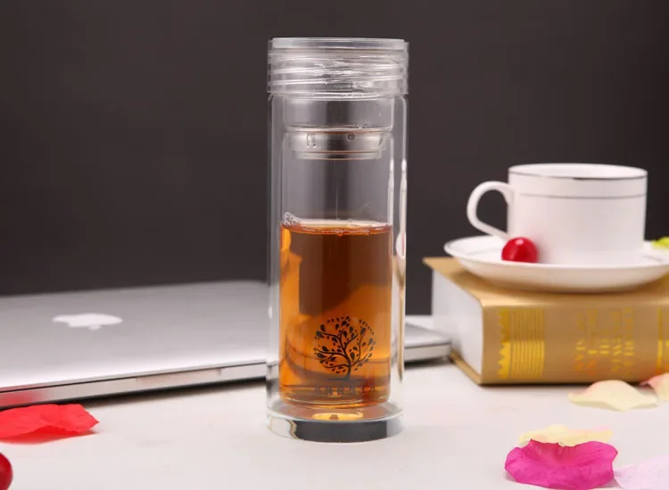 1PC 300ml Insulated Glass Water Bottle With Stainless Steel With Tea Infuser leakproof Car Gift glass Bottles KD 1472
1PC 300ml Insulated Glass Water Bottle With Stainless Steel With Tea Infuser leakproof Car Gift glass Bottles KD 1472