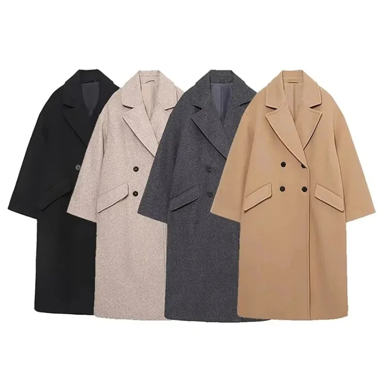 Women Autumn Winter Thick Wool Long Coats Vintage V Neck Long Sleeve Pockets Jackets Fashion Jacket Elegant Female Warm Coats
Women Autumn Winter Thick Wool Long Coats Vintage V Neck Long Sleeve Pockets Jackets Fashion Jacket Elegant Female Warm Coats