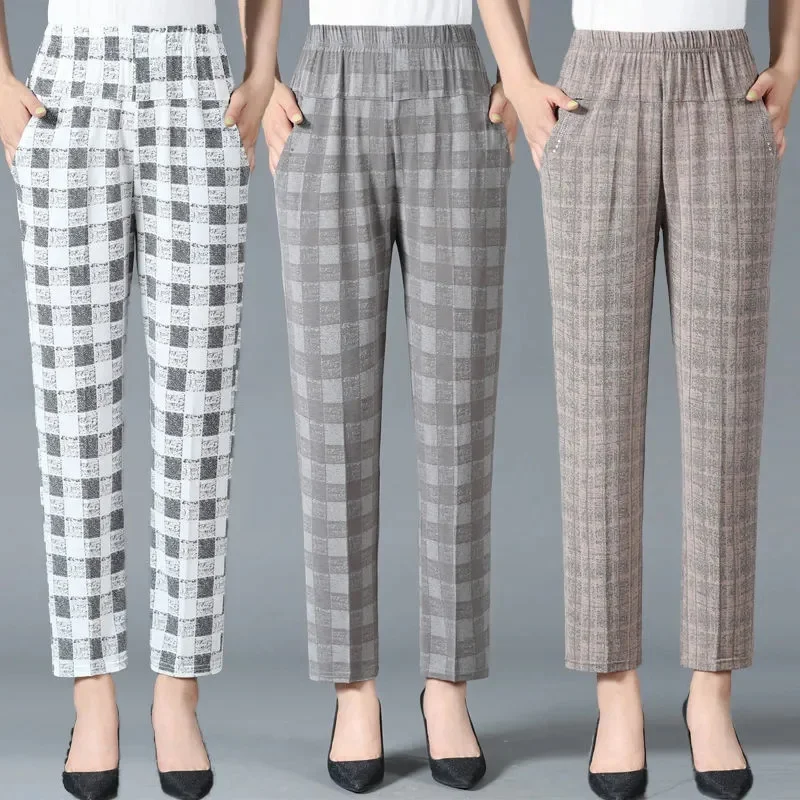 Middle-Aged Elderly Women's Casual Pants Summer 2024 New Mother Elastic High Waist Trousers Large Size Loose Straight Pants Lady
Middle-Aged Elderly Women's Casual Pants Summer 2024 New Mother Elastic High Waist Trousers Large Size Loose Straight Pants Lady