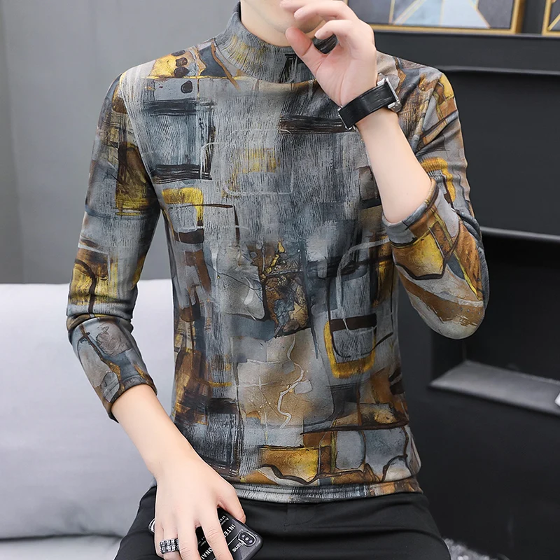 Men's Long Sleeve Fleece Double-Sided Sweater Fashionable High Neck Slim Fit Casual Knitted Top Polyester Spandex Blend
Men's Long Sleeve Fleece Double-Sided Sweater Fashionable High Neck Slim Fit Casual Knitted Top Polyester Spandex Blend