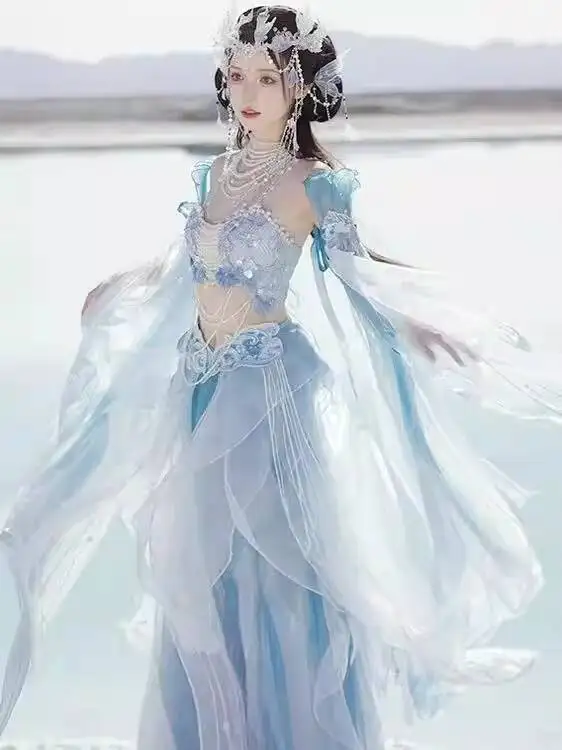 Mermaid Princess Exotic Costume Cosplay Mermaid Princess Gradient Printed And Dyed Embroidered Super Fairy Dress Chest-length
Mermaid Princess Exotic Costume Cosplay Mermaid Princess Gradient Printed And Dyed Embroidered Super Fairy Dress Chest-length