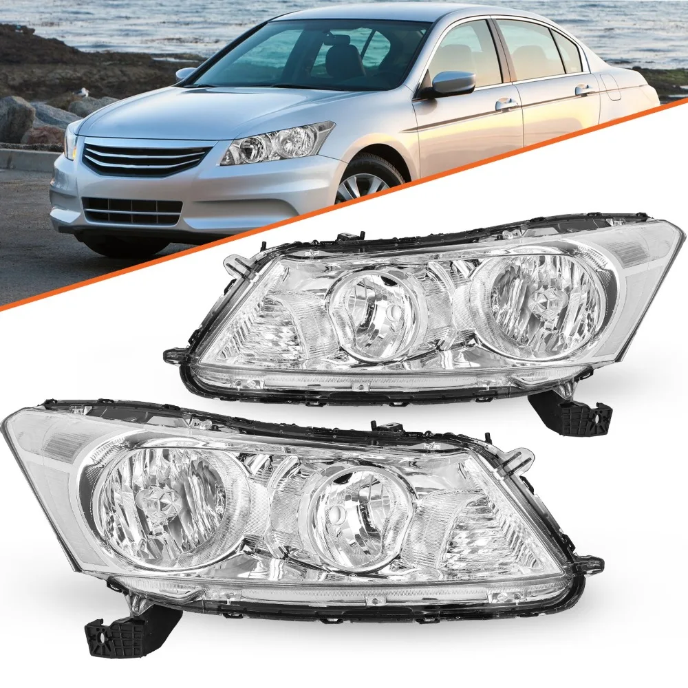 For 2008-2012 Honda Accord 4-Door Sedan Chrome Headlights Clear Corner Lamps L+R
For 2008-2012 Honda Accord 4-Door Sedan Chrome Headlights Clear Corner Lamps L+R