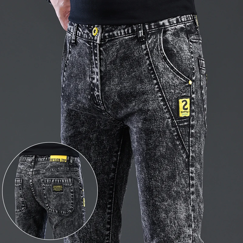 Винтажные корейские джинсы Snow Wash, мужские модные тонкие эластичные уличные мотоциклетные брюки, мужские эластичные джинсовые брюки на небольшую ногу
Винтажные корейские джинсы Snow Wash, мужские модные тонкие эластичные уличные мотоциклетные брюки, мужские эластичные джинсовые брюки на небольшую ногу