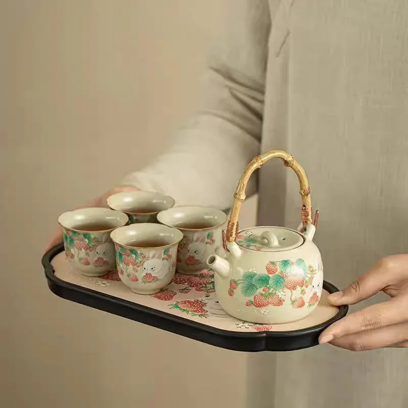 Ru Kiln Lifting Beam Pot Kung Fu Tea Set Office Home Hotel Brewing Tea Pot and Cup Set Dry Brewing Tray
Ru Kiln Lifting Beam Pot Kung Fu Tea Set Office Home Hotel Brewing Tea Pot and Cup Set Dry Brewing Tray