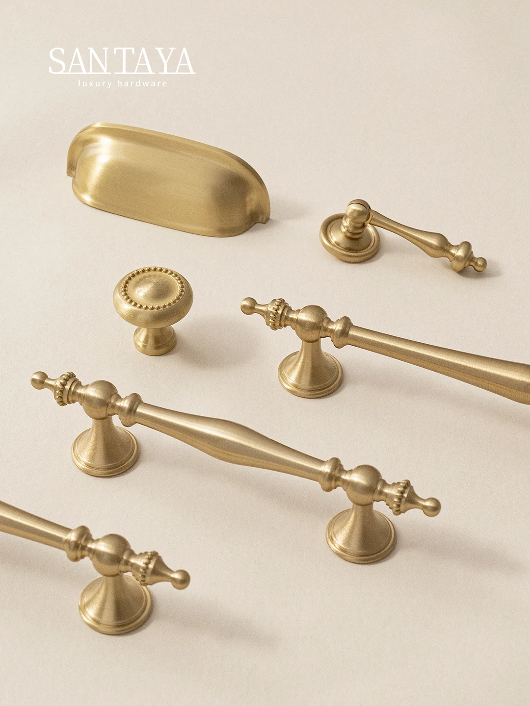 Santaya Nordic Solid Brass Brushed Round Knob Kitchen Cabinet Handle Gold Wardrobe Long Handle Luxury Furniture Hardware
Santaya Nordic Solid Brass Brushed Round Knob Kitchen Cabinet Handle Gold Wardrobe Long Handle Luxury Furniture Hardware
