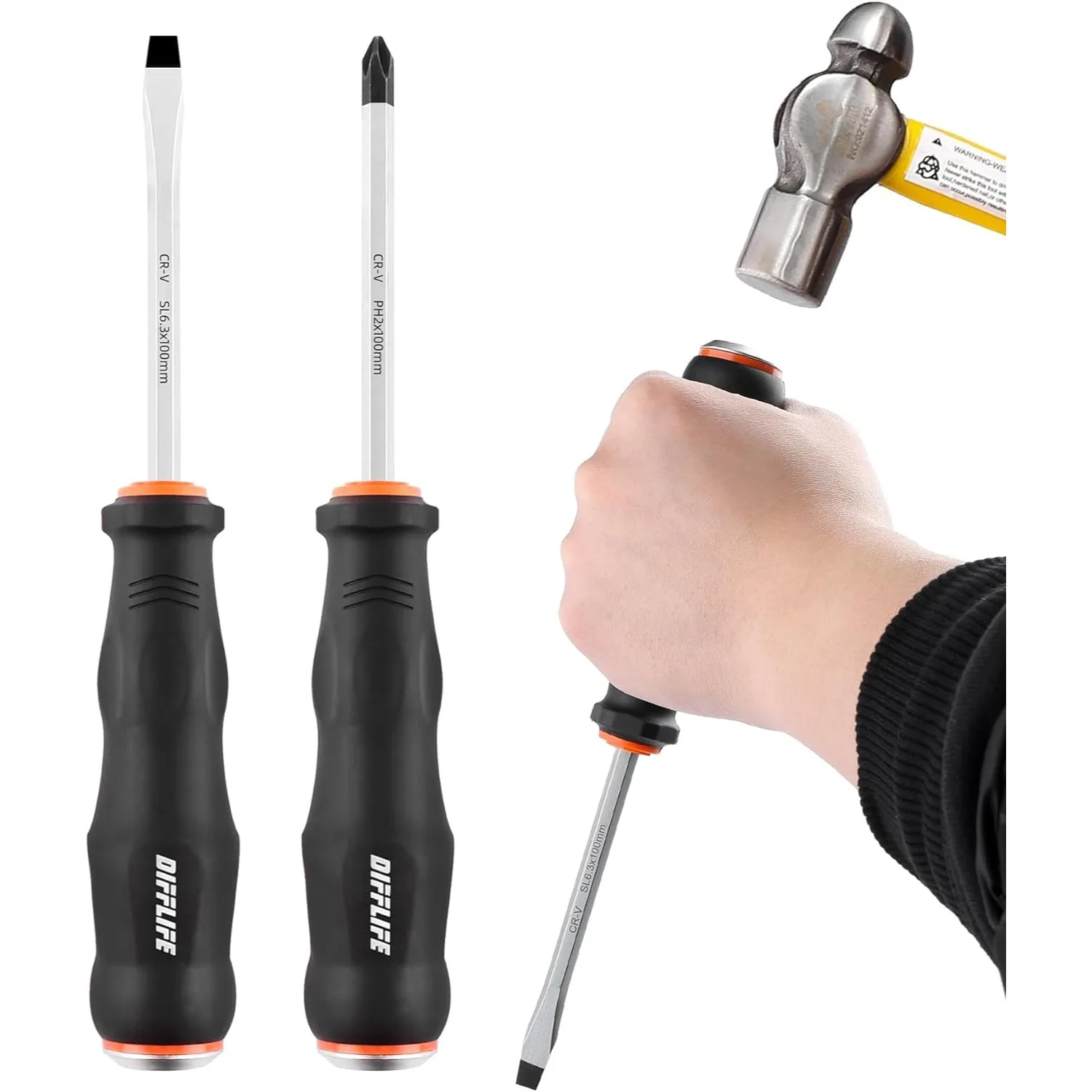 Heavy Duty Screwdriver Set 2-Piece, Professional Cushion Grip Magnetic Tip Electrician Screwdriver Kit for Home Repair
Heavy Duty Screwdriver Set 2-Piece, Professional Cushion Grip Magnetic Tip Electrician Screwdriver Kit for Home Repair