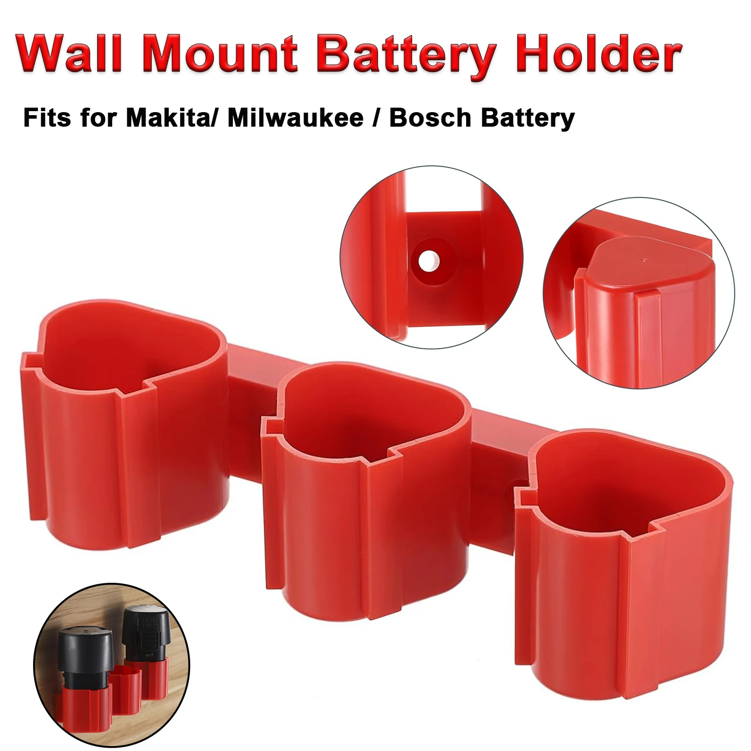 Wall Mount Battery Holders for Makita/Milwaukee/Bosch 12V with Battery Slots Tool Storage Racks Battery Accessory
Wall Mount Battery Holders for Makita/Milwaukee/Bosch 12V with Battery Slots Tool Storage Racks Battery Accessory