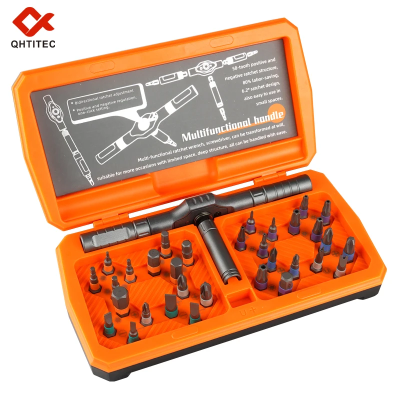 34 in 1 Magnetic Ratcheting Screwdriver Set Multi-functional Precision Screwdriver Bit Kit with 58-Tooth Ratchet Handle Tools
34 in 1 Magnetic Ratcheting Screwdriver Set Multi-functional Precision Screwdriver Bit Kit with 58-Tooth Ratchet Handle Tools
