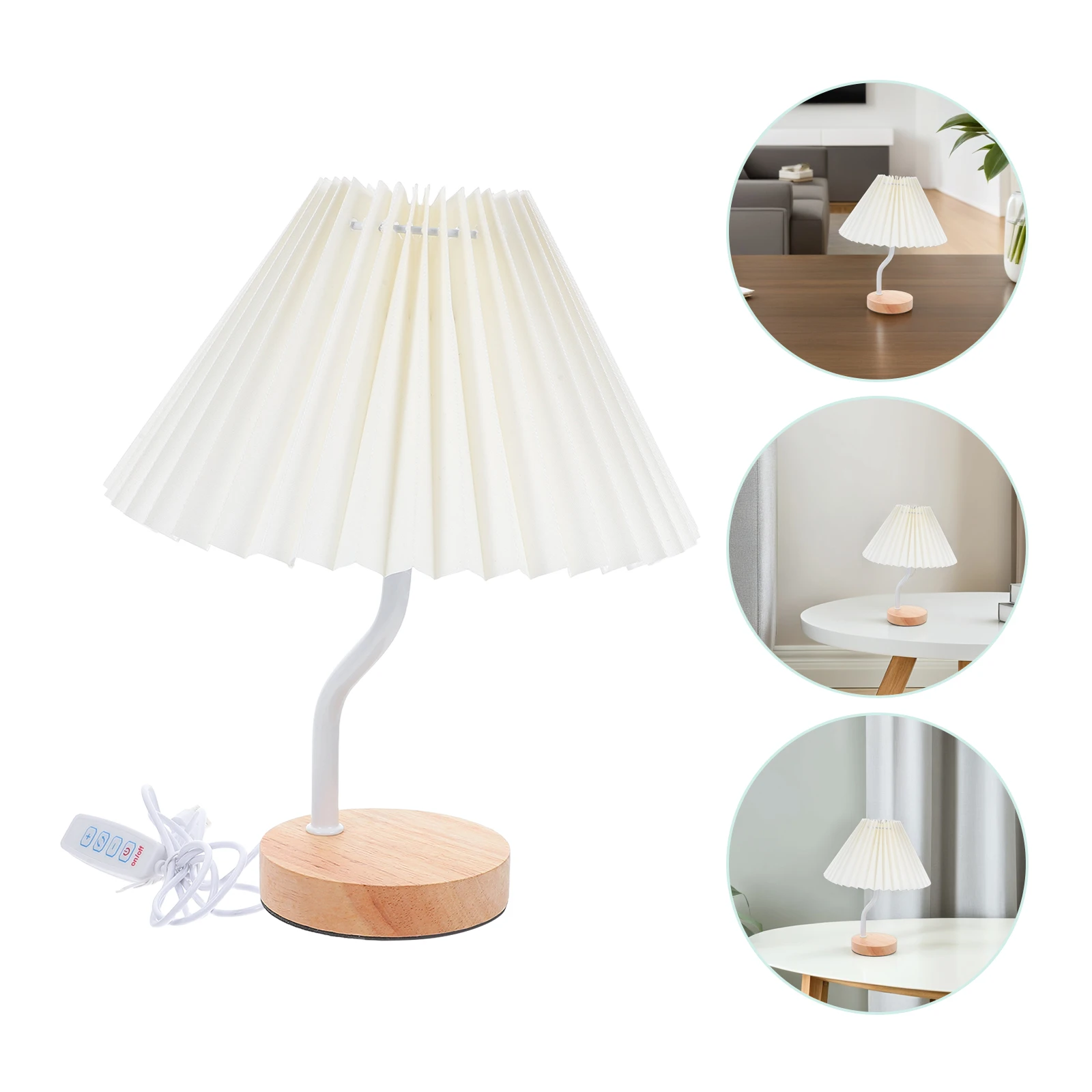 Creative Pleated Usb Bedside Lamp Wooden Base Modern Nightstand Light For Bedroom Small Space Adjustable Brightness Soft
Creative Pleated Usb Bedside Lamp Wooden Base Modern Nightstand Light For Bedroom Small Space Adjustable Brightness Soft
