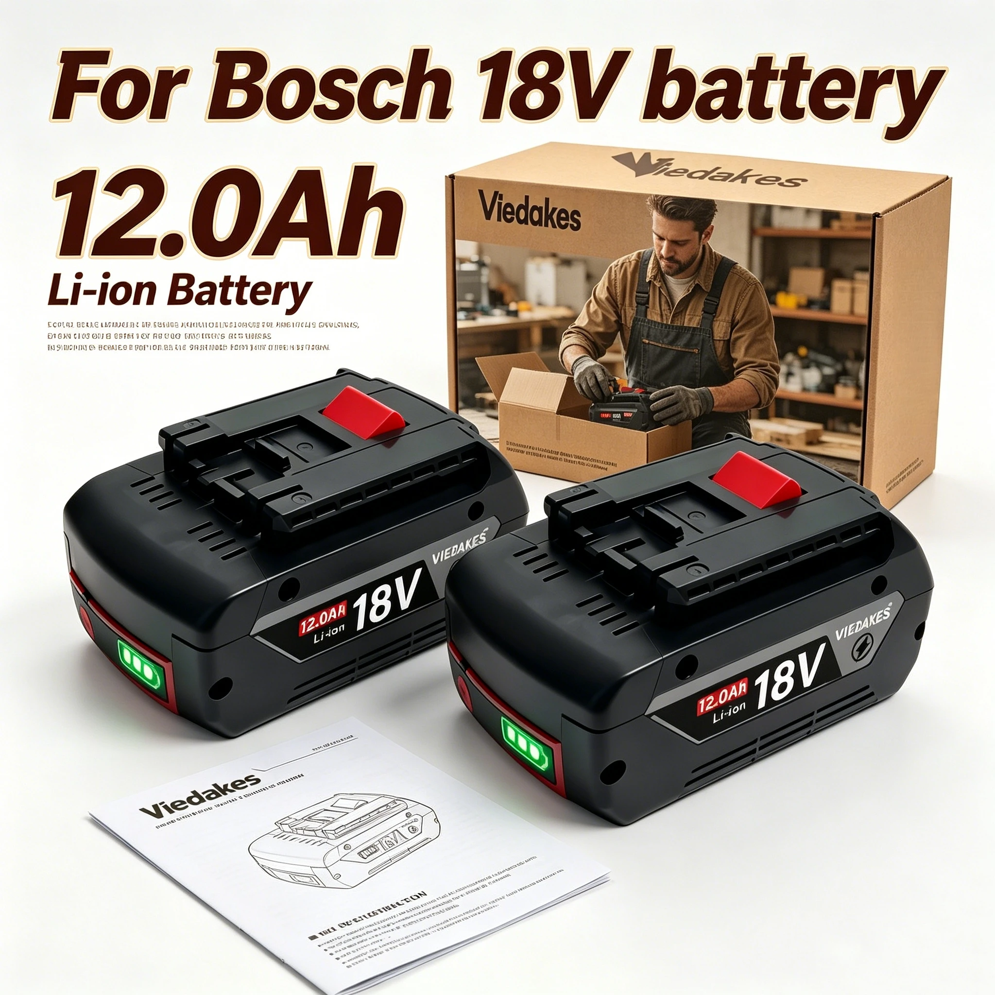 High capacity♻️18V 12Ah Replacement Battery for Bosch 18V Professional Systeem Tools️BAT618 BAT609 BAT620 Gba18v80,
High capacity♻️18V 12Ah Replacement Battery for Bosch 18V Professional Systeem Tools️BAT618 BAT609 BAT620 Gba18v80,