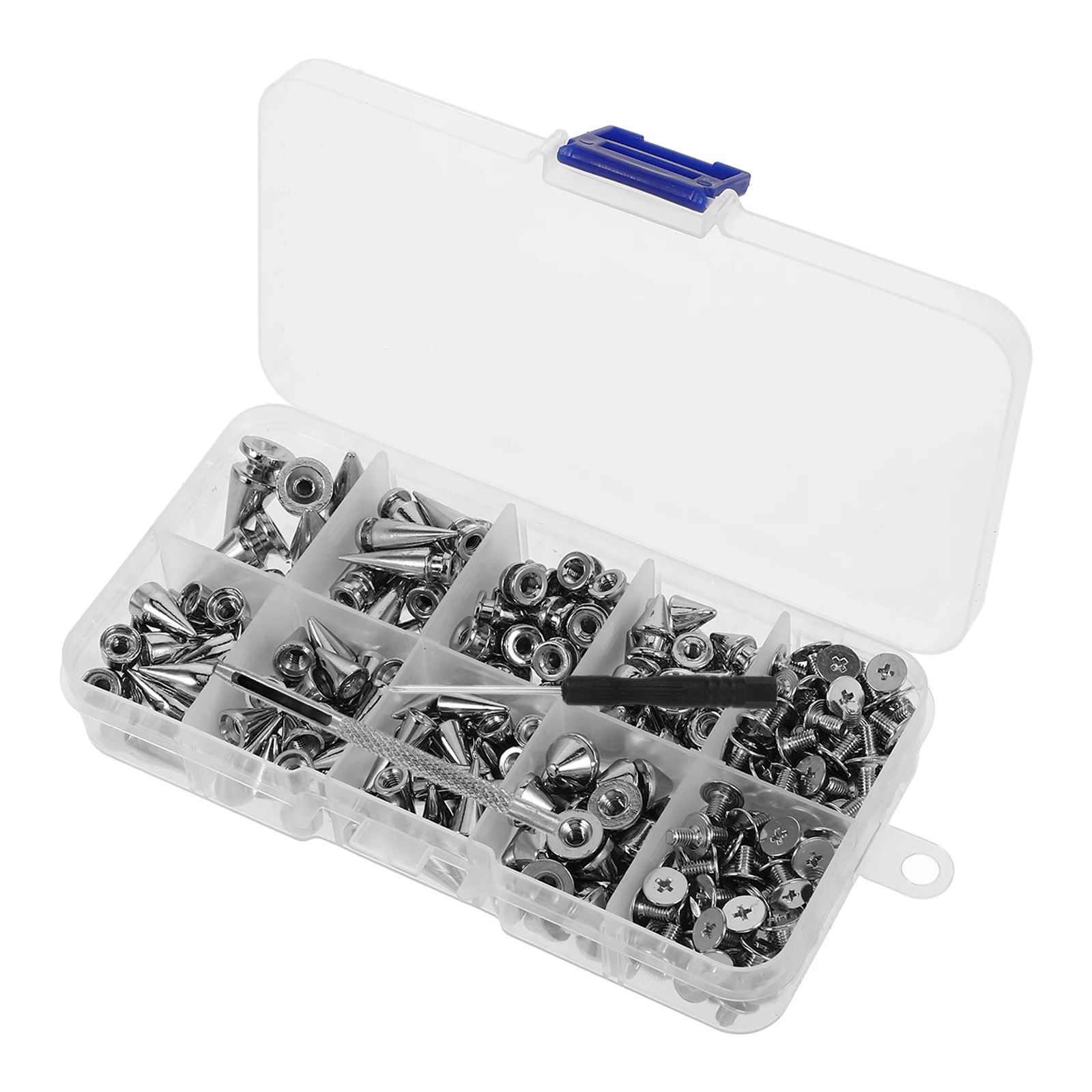 176 Punk Set Silver Clothing Spike 8 Cone Points Metal Nails for Clothes Shoes Belt Bag Hat Crafting DIY Kit
176 Punk Set Silver Clothing Spike 8 Cone Points Metal Nails for Clothes Shoes Belt Bag Hat Crafting DIY Kit