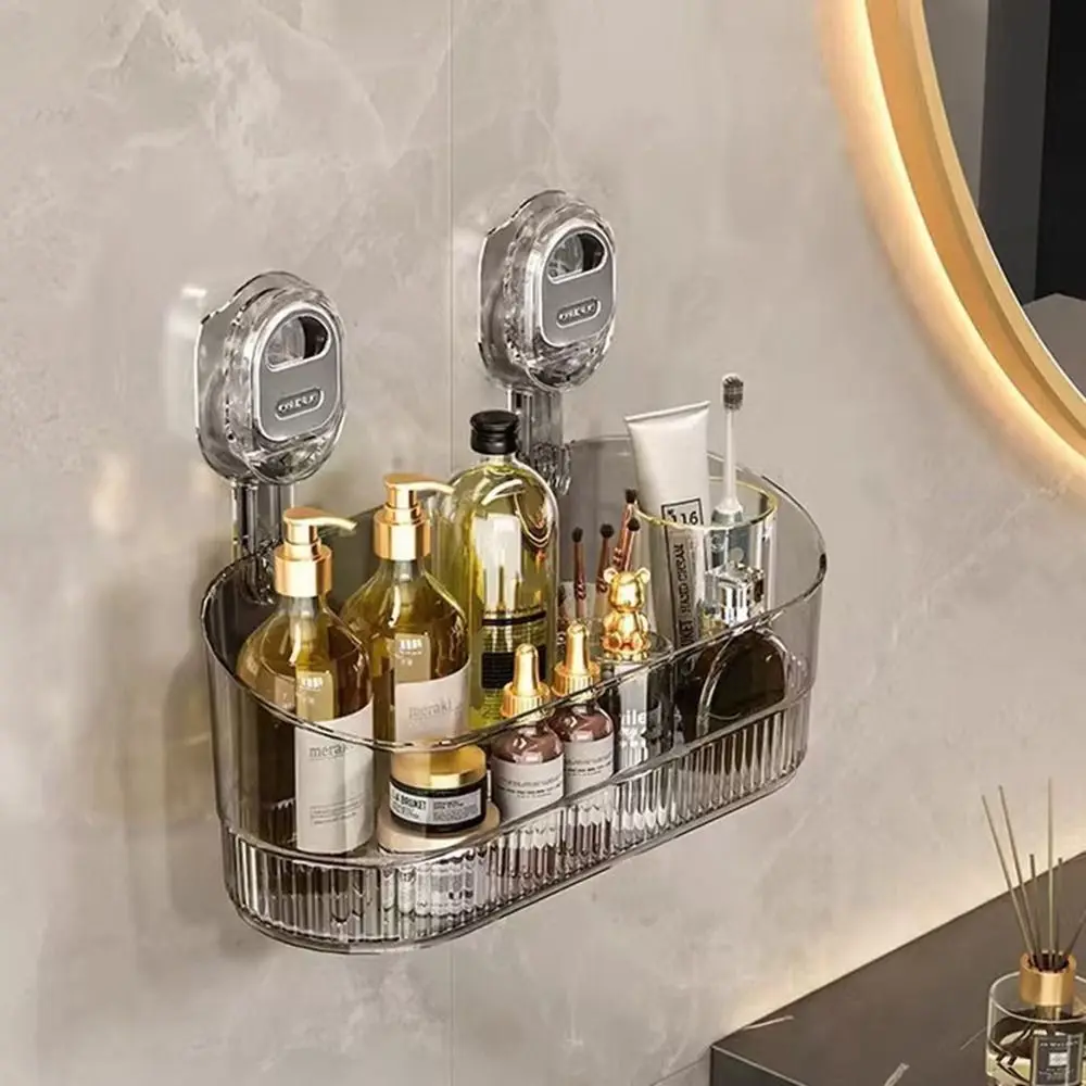 Transparent Suction Cup Storage Rack Wall Mounted No-Drill Cosmetic Storage Box Waterproof Large Capacity Makeup Organizer
Transparent Suction Cup Storage Rack Wall Mounted No-Drill Cosmetic Storage Box Waterproof Large Capacity Makeup Organizer