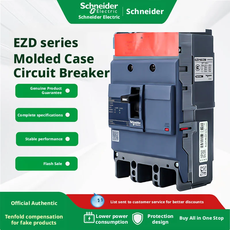 【Безопасный и надежный】SchneiderEZD100 Автоматический выключатель в закатом корпусе3P4P160E250EAir SwitchMAir Open100A160A250A
【Безопасный и надежный】SchneiderEZD100 Автоматический выключатель в закатом корпусе3P4P160E250EAir SwitchMAir Open100A160A250A