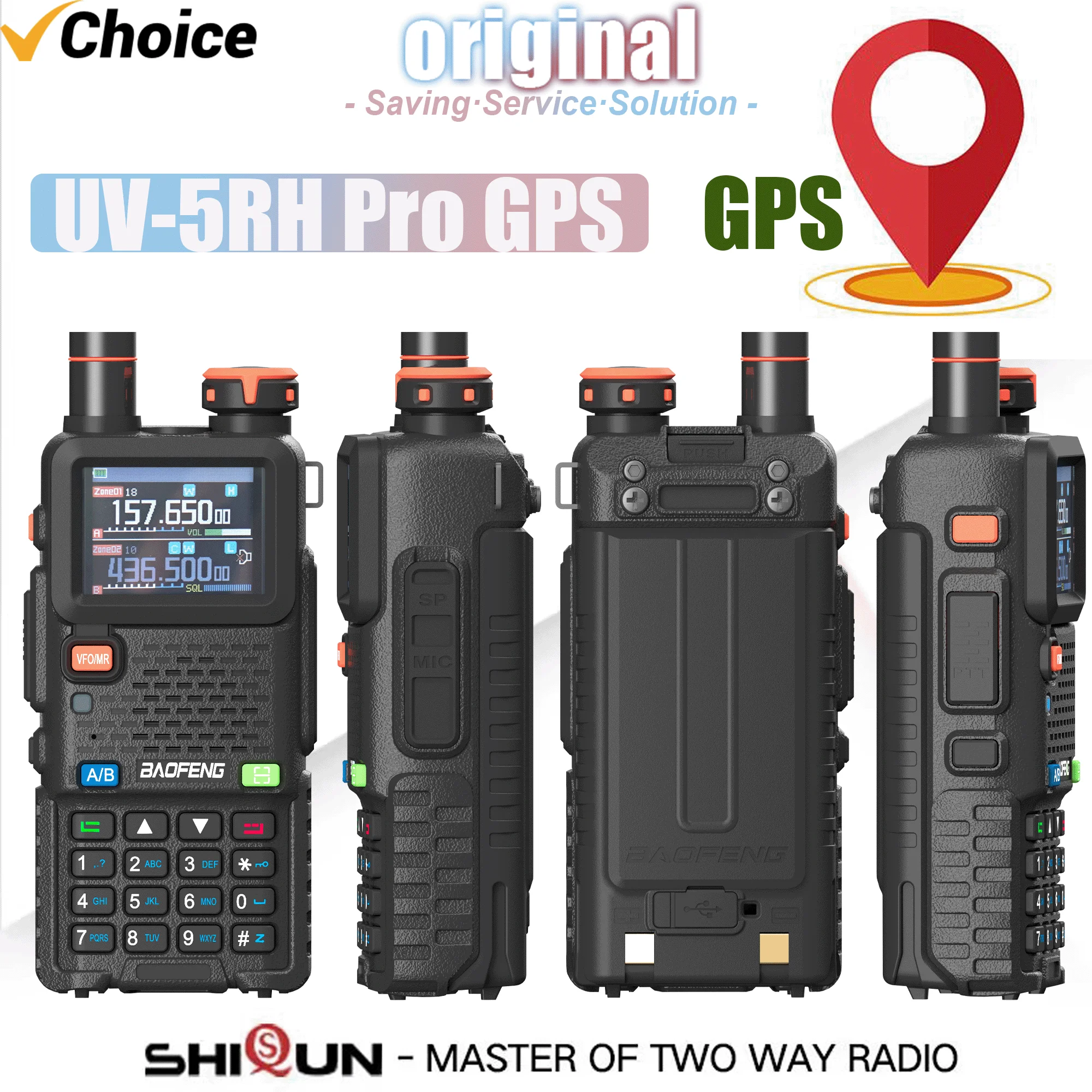 Baofeng UV-5RH Pro GPS Walkie Talkie Multi Band Falling Alarm VOX 1750Hz NOAA One Touch Search Frequency Update of UV-5RM Radios
Baofeng UV-5RH Pro GPS Walkie Talkie Multi Band Falling Alarm VOX 1750Hz NOAA One Touch Search Frequency Update of UV-5RM Radios
