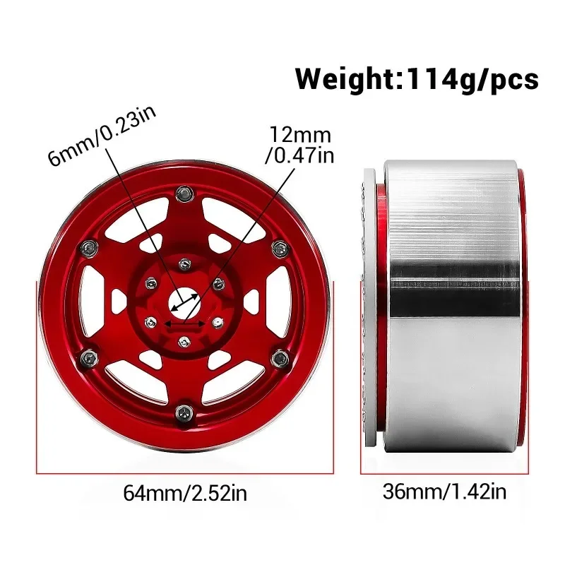 2.2-inch RC Beadlock Wheel Rims for 1/10 Axial SCX10 TRX4 TRX6 D90 Wraith Capra RC Crawler Aluminum Alloy Wheel Upgrade Parts
2.2-inch RC Beadlock Wheel Rims for 1/10 Axial SCX10 TRX4 TRX6 D90 Wraith Capra RC Crawler Aluminum Alloy Wheel Upgrade Parts