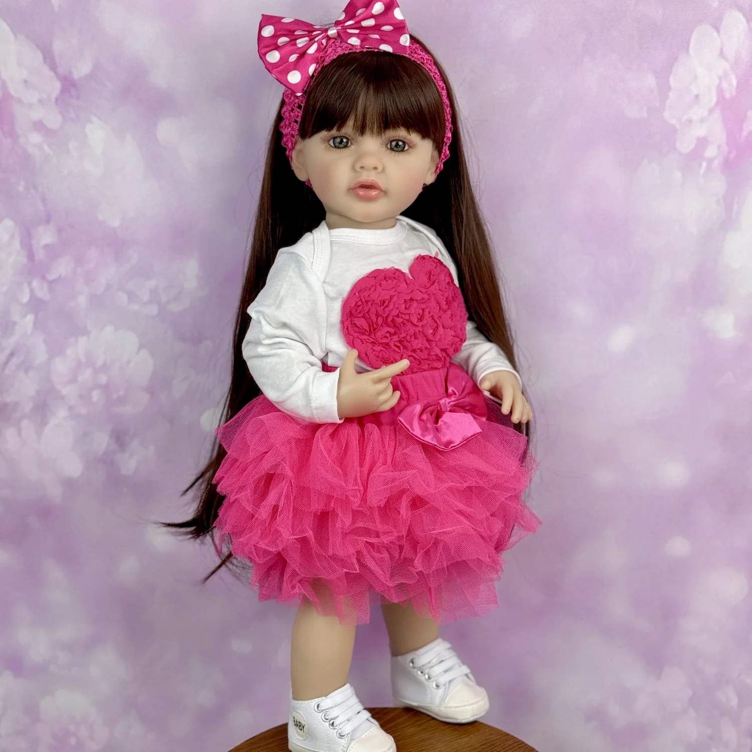 BZDOLL 55cm 22inch Full Vinyl Reborn Doll, Long Hair Princess in Pink Dress, Dress Up & Bath Toy, Birthday Gift
BZDOLL 55cm 22inch Full Vinyl Reborn Doll, Long Hair Princess in Pink Dress, Dress Up & Bath Toy, Birthday Gift