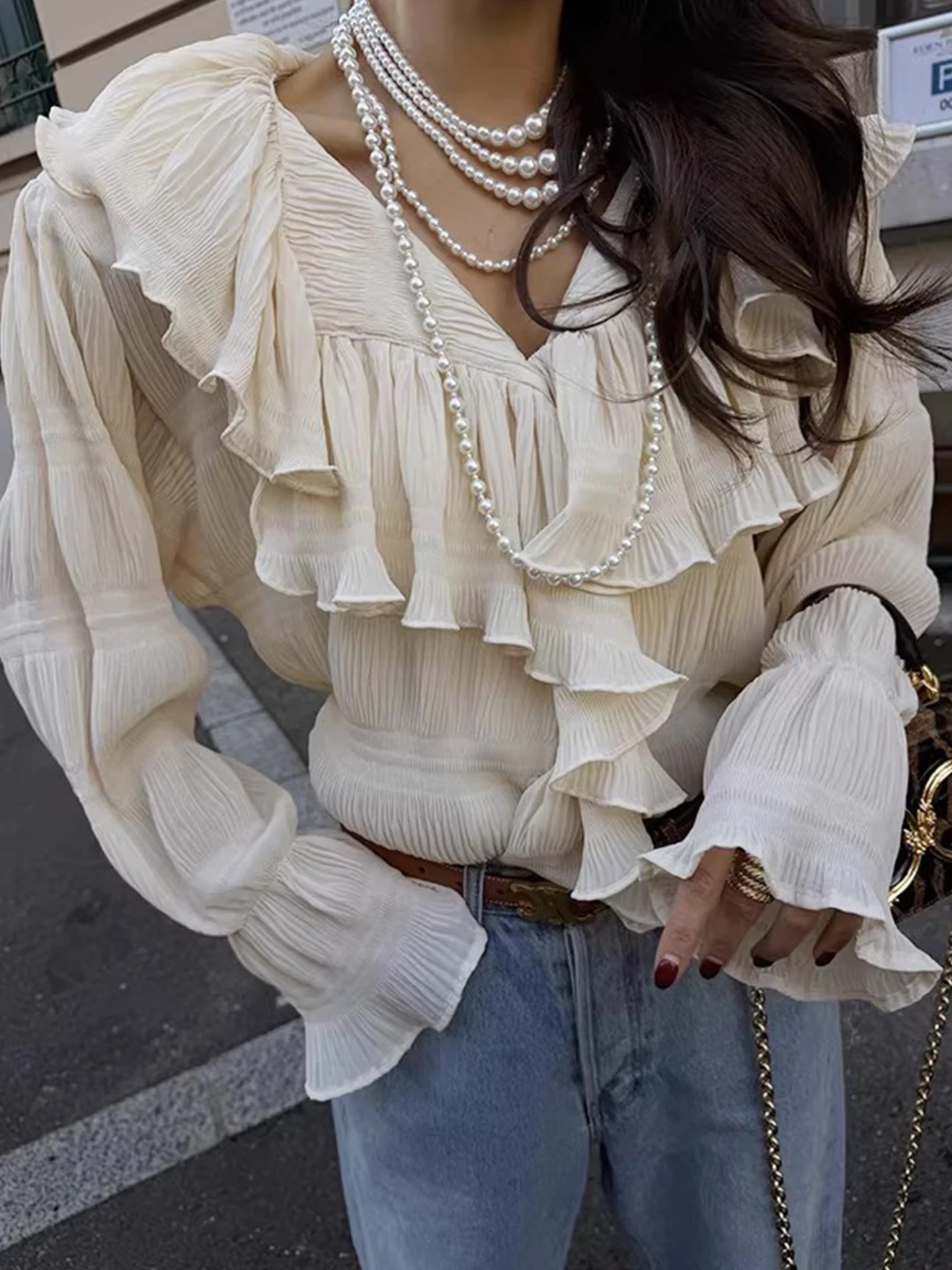 Liliang Home V-neck Tunic Top Women's Spring 2026 New Design Unique Versatile Polyester Fiber Korean Style Loose Fit Blouse
Liliang Home V-neck Tunic Top Women's Spring 2026 New Design Unique Versatile Polyester Fiber Korean Style Loose Fit Blouse