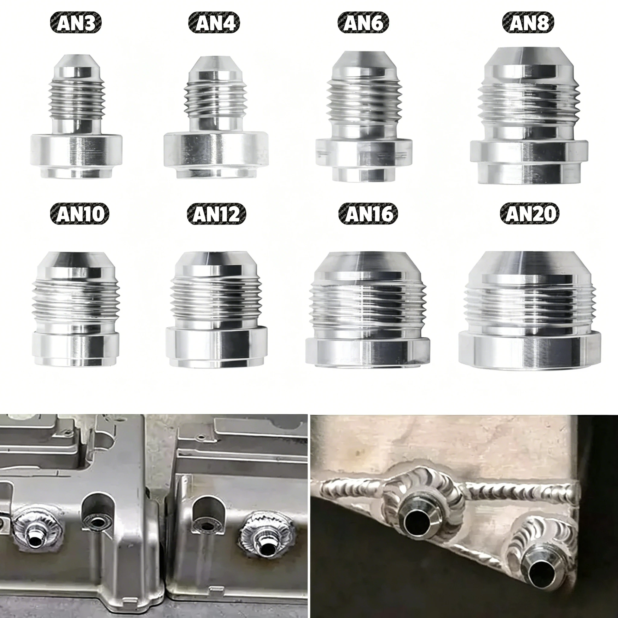 AN3 4AN 6AN 8AN 10AN 12AN 16AN 20AN Male Weld On Fitting Adapter Weld Bung Aluminum Hose Straight Thread Connector Silver
AN3 4AN 6AN 8AN 10AN 12AN 16AN 20AN Male Weld On Fitting Adapter Weld Bung Aluminum Hose Straight Thread Connector Silver