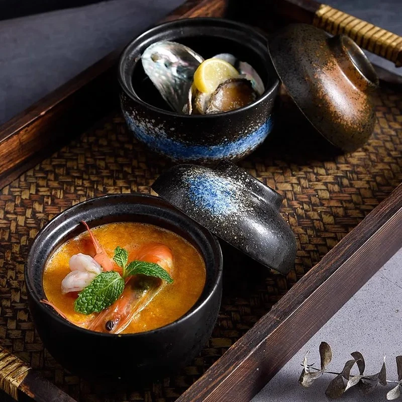 Керамическая миска с крышкой, креативный узор, толстая миска для супа, миска для яиц на пару, десертные миски, миски для закусок, специальная посуда для ресторана
Керамическая миска с крышкой, креативный узор, толстая миска для супа, миска для яиц на пару, десертные миски, миски для закусок, специальная посуда для ресторана