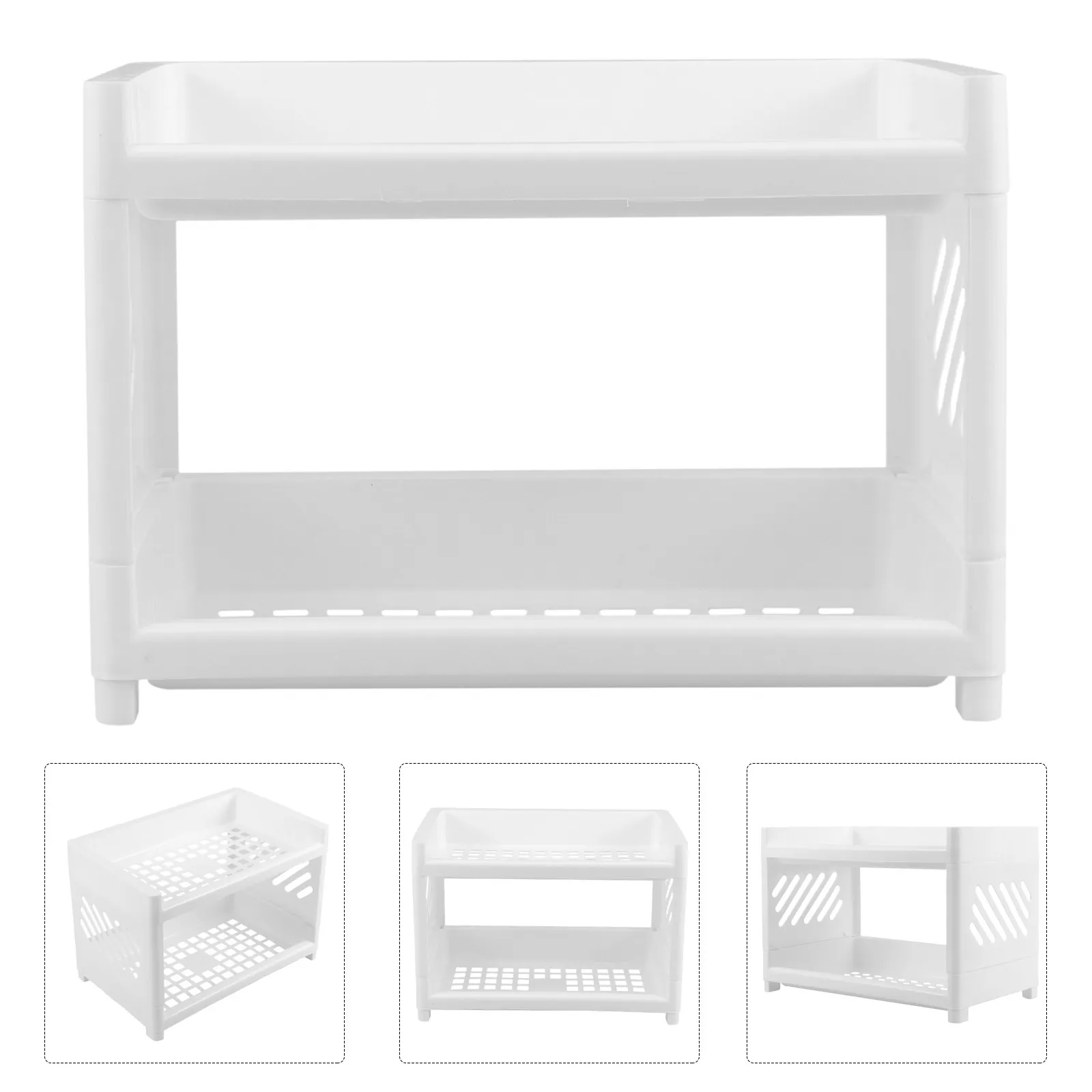 Double-Layer Desktop Toiletry Organizer Countertop 2 Tier Shelf with Drain Holes for Bathroom Kitchen Dresser Cosmetics Display
Double-Layer Desktop Toiletry Organizer Countertop 2 Tier Shelf with Drain Holes for Bathroom Kitchen Dresser Cosmetics Display
