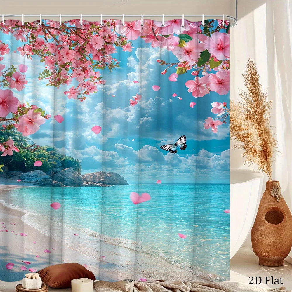 Floral Sakura Spring Shower Curtain Tropical Beach Ocean Waterproof Bathroom Liner Curtain Pink Cherry Blossom Decor Home Gift
Floral Sakura Spring Shower Curtain Tropical Beach Ocean Waterproof Bathroom Liner Curtain Pink Cherry Blossom Decor Home Gift