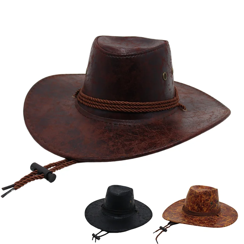 Ковбойская шляпа в стиле вестерн из искусственной кожи с ремешком на подбородке, Калифорния, милая и крутая уличная солнцезащитная шляпа для мужчин и женщин, джазовая Fedora
Ковбойская шляпа в стиле вестерн из искусственной кожи с ремешком на подбородке, Калифорния, милая и крутая уличная солнцезащитная шляпа для мужчин и женщин, джазовая Fedora