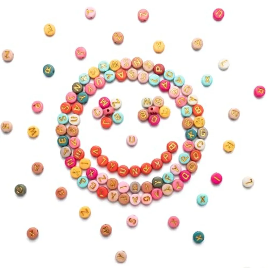1010PCS Colourful Letter Beads for Threading, 4 x 7 MM Acrylic Round Beads for Jewellery DIY Making Crafts Bracelets Necklaces
1010PCS Colourful Letter Beads for Threading, 4 x 7 MM Acrylic Round Beads for Jewellery DIY Making Crafts Bracelets Necklaces