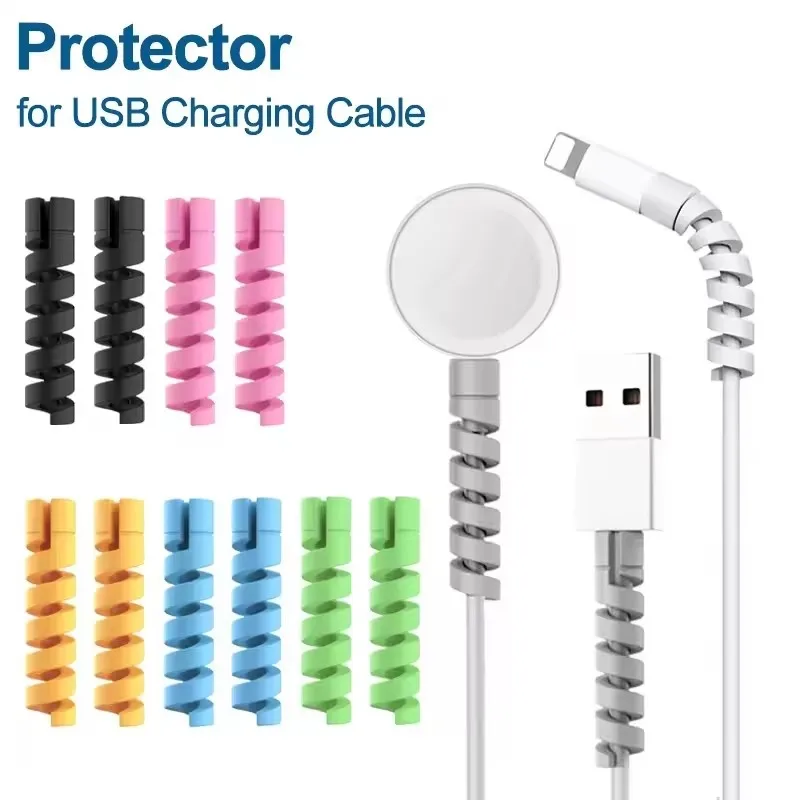 USB Cable Protector Charging Cable Spiral Silicone Protective Sleeve Wire End Cord Cover Savers for Phone Watch Charger Cable
USB Cable Protector Charging Cable Spiral Silicone Protective Sleeve Wire End Cord Cover Savers for Phone Watch Charger Cable