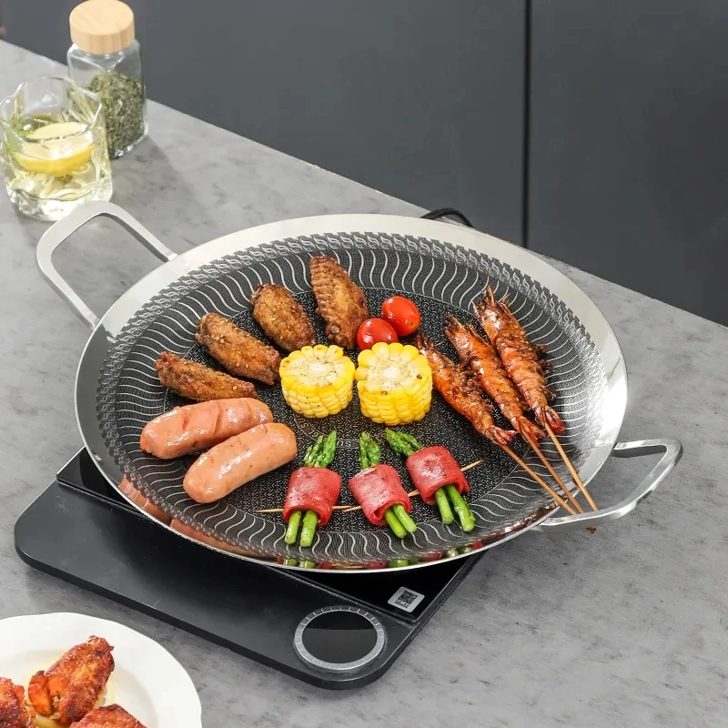Outdoor Camping Barbecue Grill Plate 316L Stainless Steel Cooking Plate BBQ Nonstick Frying Plate Thickened Bottom
Outdoor Camping Barbecue Grill Plate 316L Stainless Steel Cooking Plate BBQ Nonstick Frying Plate Thickened Bottom