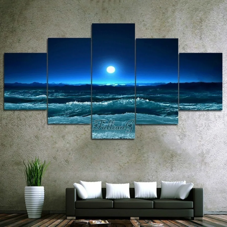 Diy 5 Piece Set Diamond Painting Kits Moon Rising Over The Sea Full Diamond Embroidery Seascape Mosaic Arts Wall Decor AA4063
Diy 5 Piece Set Diamond Painting Kits Moon Rising Over The Sea Full Diamond Embroidery Seascape Mosaic Arts Wall Decor AA4063