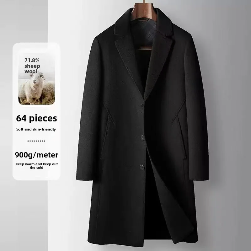 2025 Autumn/Winter New Men's Woolen Coat Medium to Long Size 70% Wool Content Light Luxury Double sided Ni Windcoat Coat 
2025 Autumn/Winter New Men's Woolen Coat Medium to Long Size 70% Wool Content Light Luxury Double sided Ni Windcoat Coat