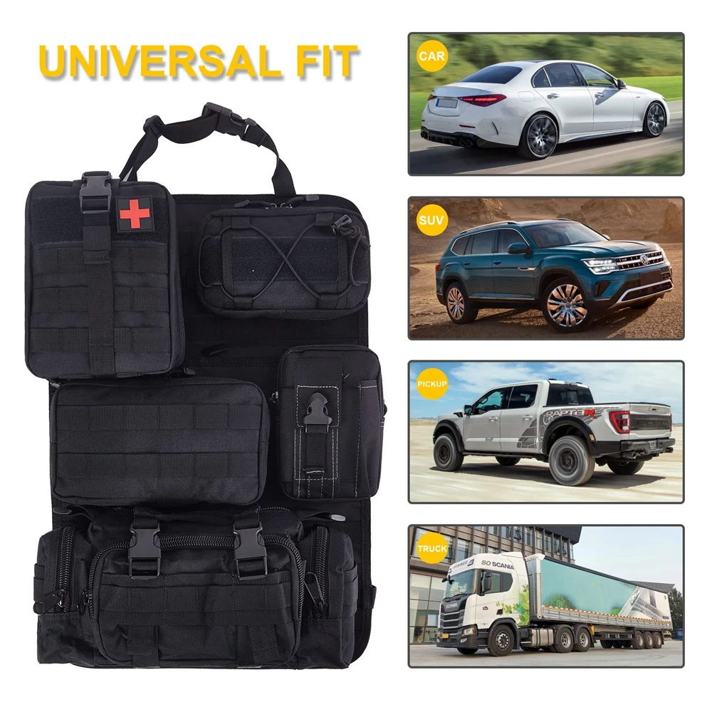 Tactical Seat Back Organizer Storage Hanger Bag with 5 Molle Pouch Vehicle Molle Panel Organizer Universal fits for All Vehicel
Tactical Seat Back Organizer Storage Hanger Bag with 5 Molle Pouch Vehicle Molle Panel Organizer Universal fits for All Vehicel