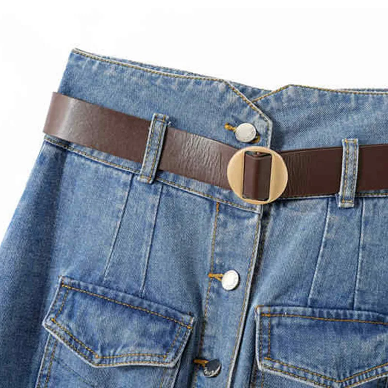 Fashion Slimfit High Waist Women's Skirt Simple Design Single Breast All Match Denim Skirts Summer Soild Color A-line Dress
Fashion Slimfit High Waist Women's Skirt Simple Design Single Breast All Match Denim Skirts Summer Soild Color A-line Dress