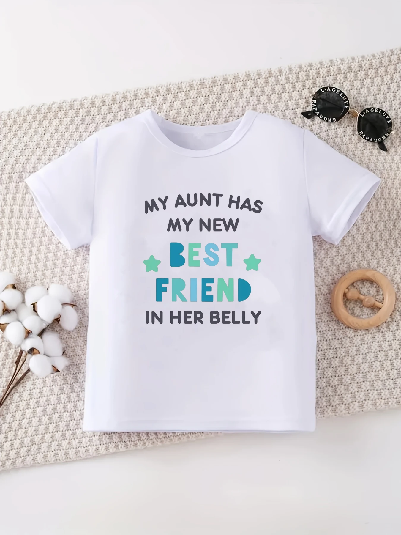 My Aunt Has My New Best Friend In The Belly Letter Printed T Shirt Boys Pregnancy Announcement T-Shirt Kawaii Kids Clothes
My Aunt Has My New Best Friend In The Belly Letter Printed T Shirt Boys Pregnancy Announcement T-Shirt Kawaii Kids Clothes