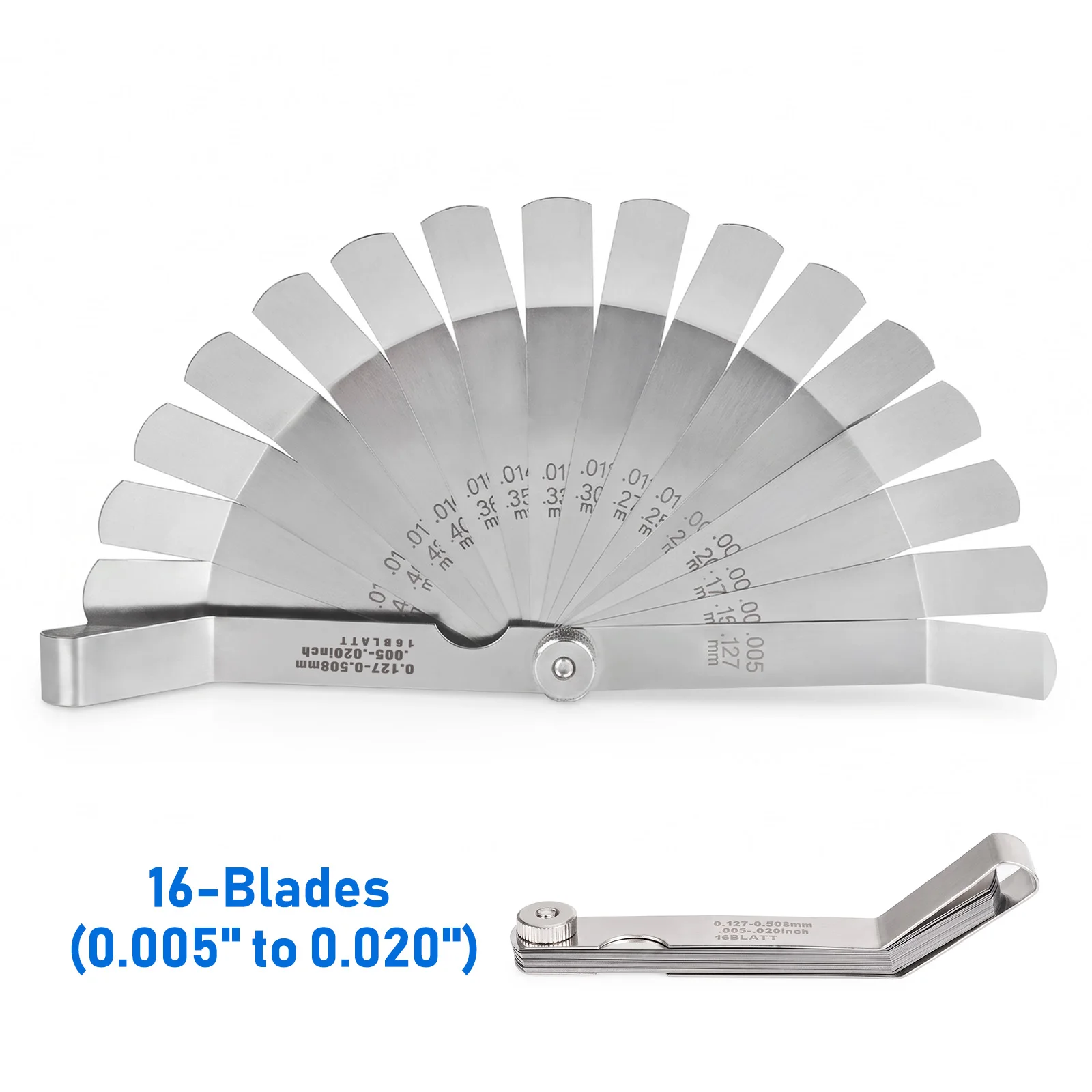 For Spark Plug Gap Valve Tappets 0.05-1.0mmValve Offset Feeler Gauge 16Blades Stainless Steel Feeler Gauge 100mmMetric Universal
For Spark Plug Gap Valve Tappets 0.05-1.0mmValve Offset Feeler Gauge 16Blades Stainless Steel Feeler Gauge 100mmMetric Universal