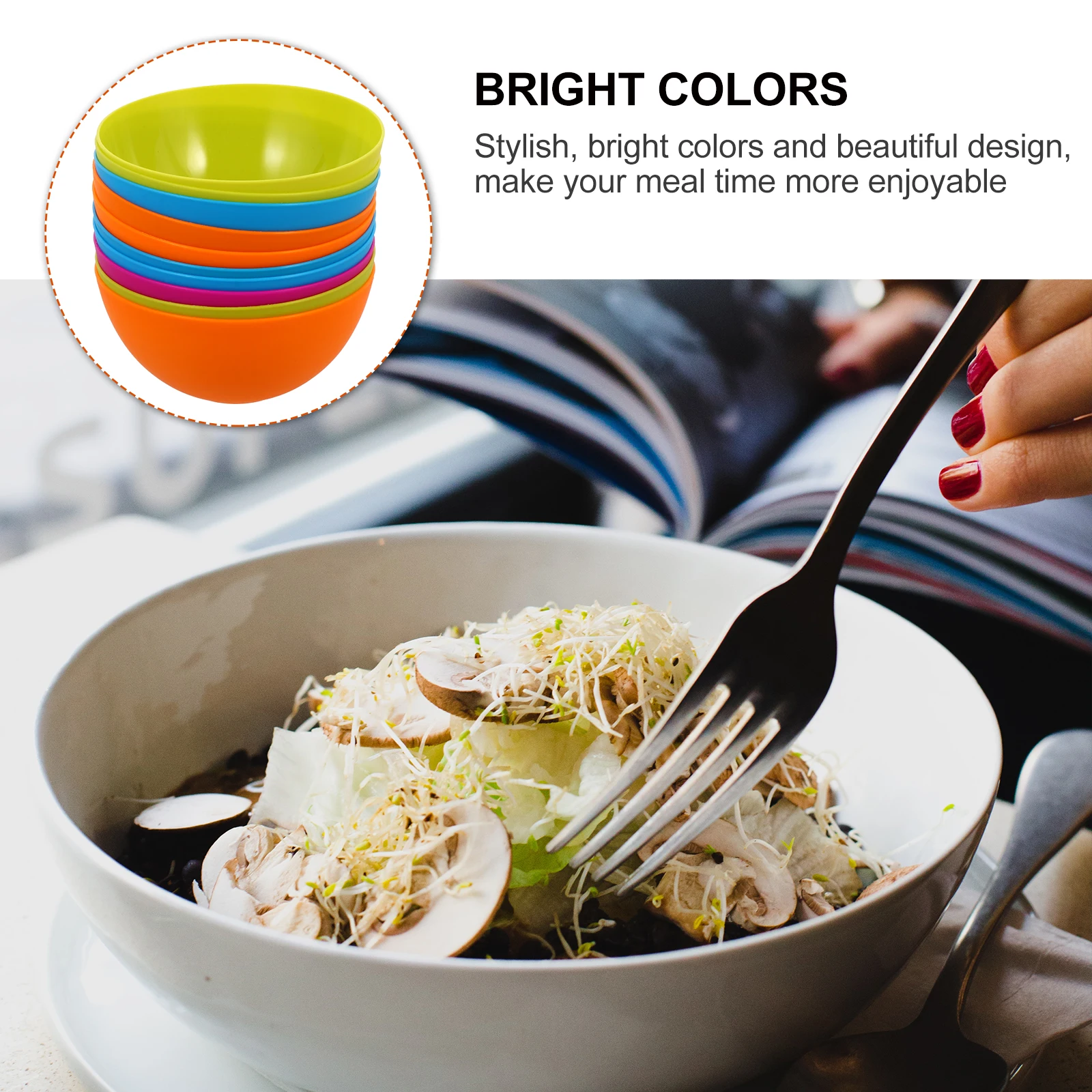 10pcs Unbreakable Plastic Salad Lightweight Soup Noodle Bowl Stackable Food Serving Bowl For Kitchen Picnic Rice Cereal
10pcs Unbreakable Plastic Salad Lightweight Soup Noodle Bowl Stackable Food Serving Bowl For Kitchen Picnic Rice Cereal